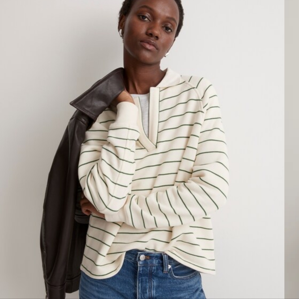 Madewell Betterterry Polo Sweatshirt